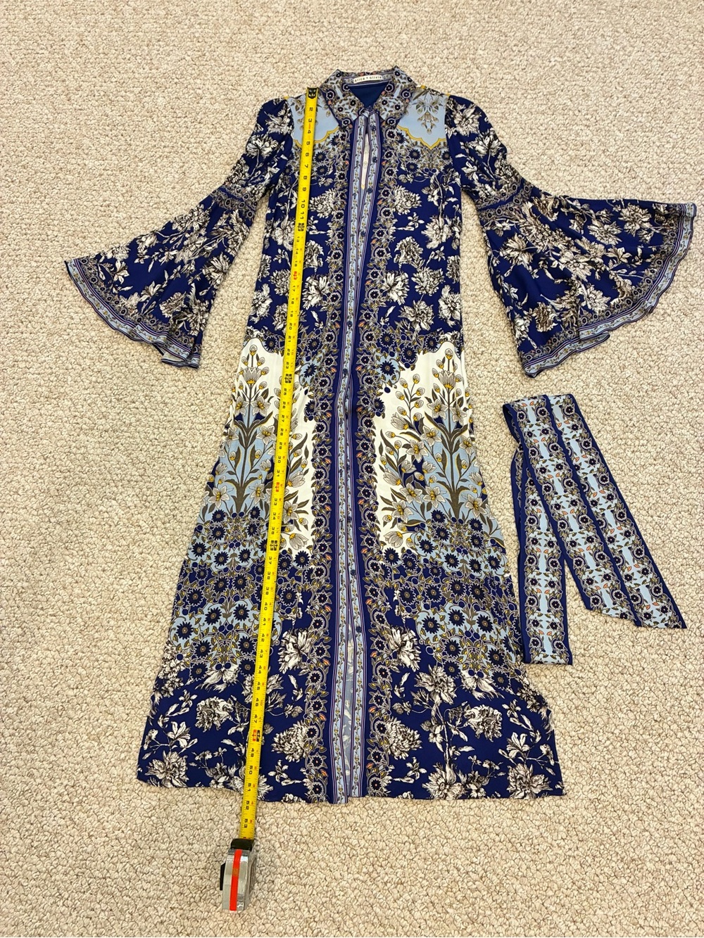 Alice + Olivia Blue and Yellow Floral Maxi Dress XS - Picture 6 of 7
